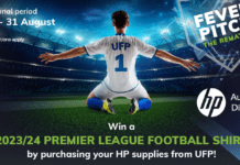 Win a 2023/24 Premier League Football Shirt by purchasing your HP supplies from UFP! It’s the one you’ve been waiting for, UFP’s summer sizzler of a HP promotion has landed!