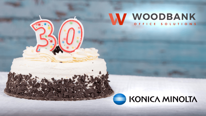 Woodbank Office Solutions and Konica Minolta celebrate three decades of partnership