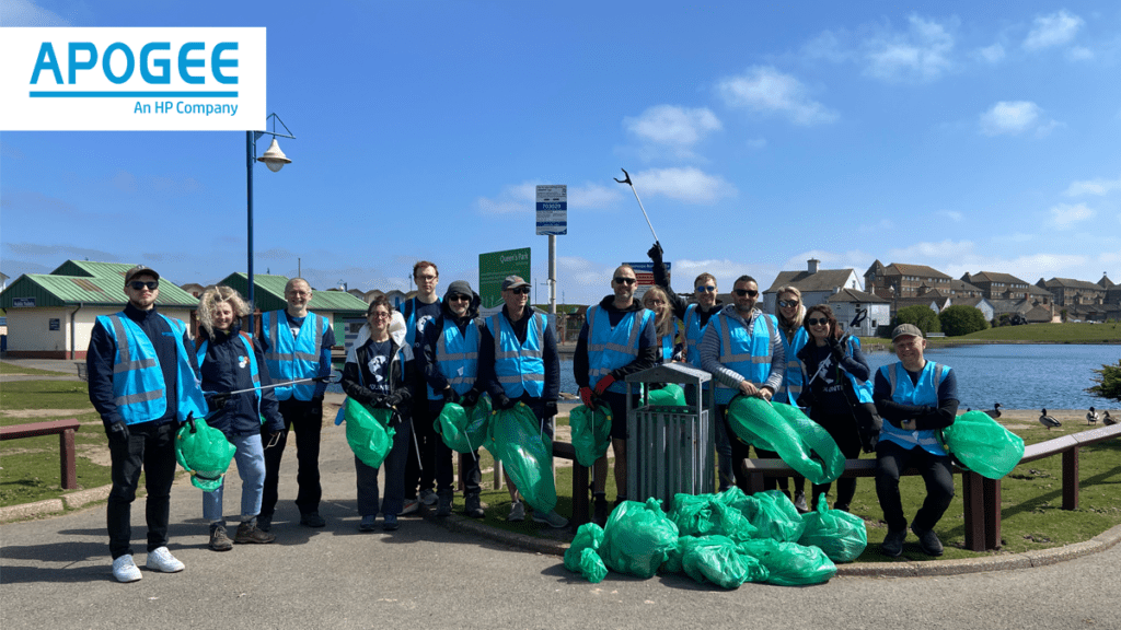 Apogee team mark Earth Day 2026 with Clearing Waste from UK Shorelines